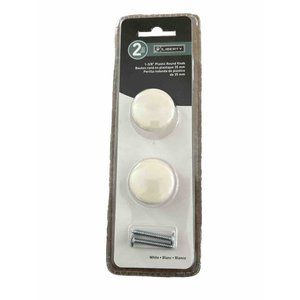 Liberty P624AAL-W-U 1-3/8" Plastic Round Knob, White